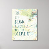 Letterpress USA Map Canvas Afdruk (Voorkant)