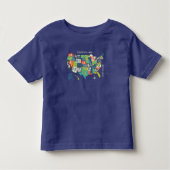 Letterpress USA Map Kinder Shirts (Voorkant)