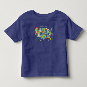 Letterpress USA Map Kinder Shirts