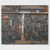 Letterpress Wood Type Decoupage Cadeaupapier (Vlak)