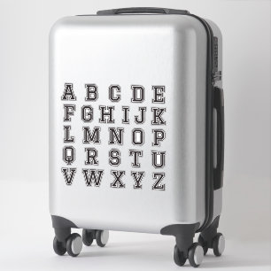 Letters A-Z alfabet Black college font Sticker