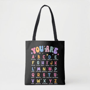 Letters Alfabet Leer ABC Meisje Lezen Leraar Tote Bag