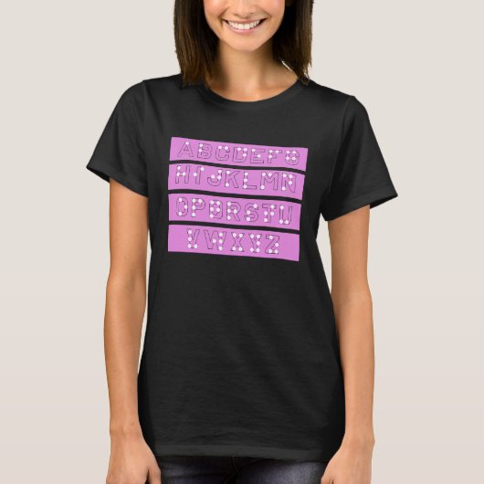 Letters Braille Stippen Liefde Braille Taal Braill T-shirt (Voorkant)