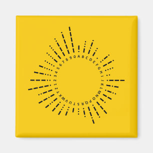 Letters & Cijfers in Morsecode – Grafiek Geel Magneet