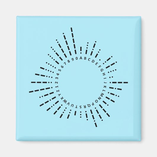 Letters en cijfers in morsecode magneet (Voorkant)