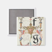 letters f en g Calligrafiedalfabet Magneet (Voorkant / Achterkant)