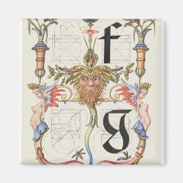 letters f en g Calligrafiedalfabet Magneet
