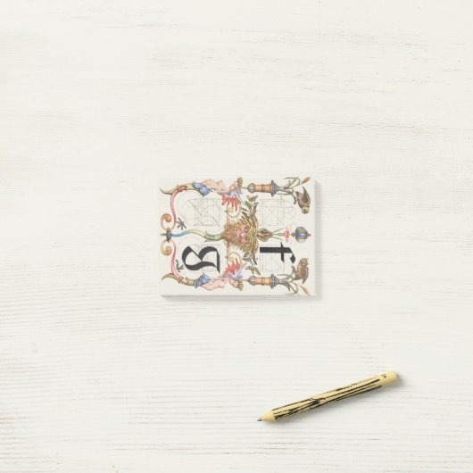 letters f en g Calligrafiedalfabet Post-it® Notes (Op bureau)