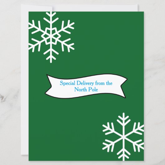 Letters from Santa Green Red Ornament (Achterkant)