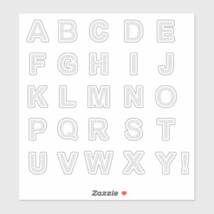 LETTERS GEMAAKT VAN ZWARTE STERREN STICKER
