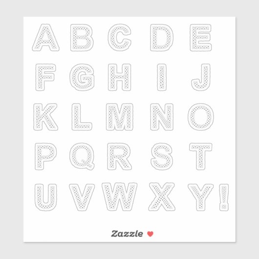 LETTERS GEMAAKT VAN ZWARTE STERREN STICKER (Vel)