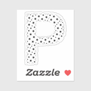 LETTERS GEMAAKT VAN ZWARTE STERREN STICKER