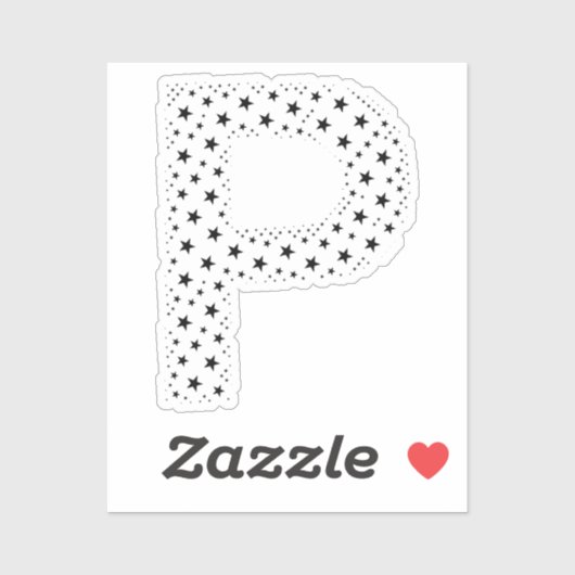 LETTERS GEMAAKT VAN ZWARTE STERREN STICKER (Vel)