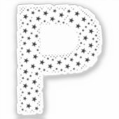 LETTERS GEMAAKT VAN ZWARTE STERREN STICKER (Voorkant)