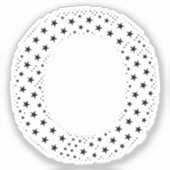 LETTERS GEMAAKT VAN ZWARTE STERREN STICKER (Voorkant)