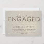 letters gold glitter verloving kaart (Voorkant)