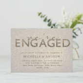 letters gold glitter verloving kaart (Staand voorkant)