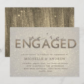 letters gold glitter verloving kaart (Voorkant / Achterkant)