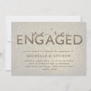 letters gold glitter verloving kaart