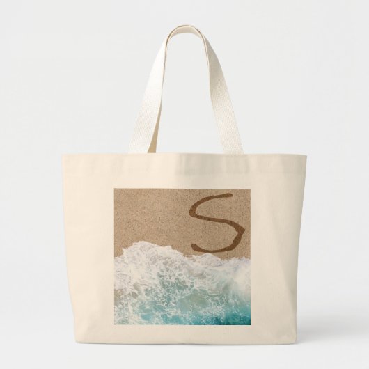 LETTERS IN DE ZAND S GROTE TOTE BAG (Voorkant)