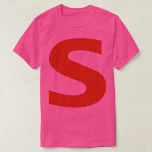 Letters in rode tekst Minimale typografie T-shirt (Design voorkant)