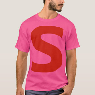 Letters in rode tekst Minimale typografie T-shirt