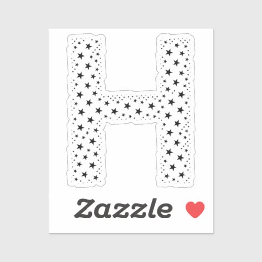 LETTERS MADE OF BLACK STARS STICKER (Vel)