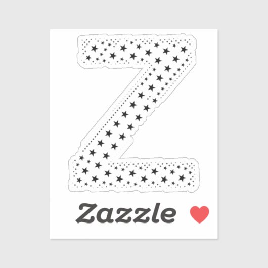 LETTERS MADE OF BLACK STARS STICKER (Vel)