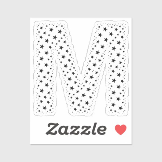 LETTERS MADE OF BLACK STARS STICKER (Vel)