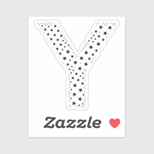 LETTERS MADE OF BLACK STARS STICKER (Vel)