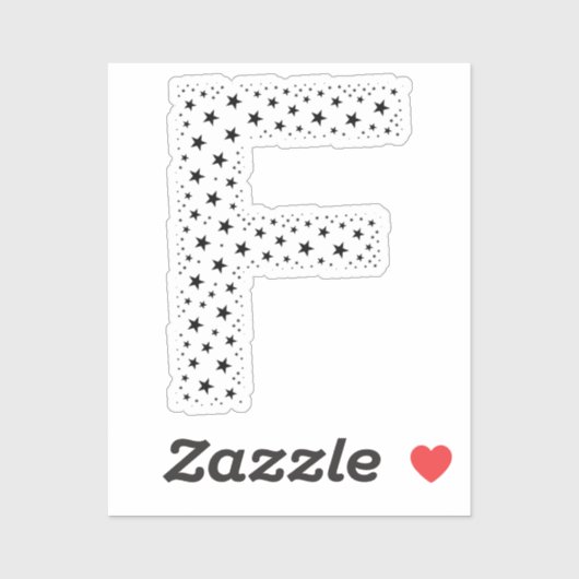 LETTERS MADE OF BLACK STARS STICKER (Vel)