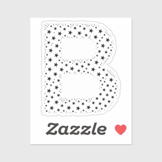 LETTERS MADE OF BLACK STARS STICKER (Vel)