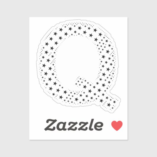 LETTERS MADE OF BLACK STARS STICKER (Vel)