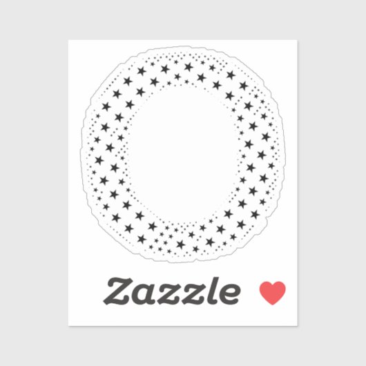 LETTERS MADE OF BLACK STARS STICKER (Vel)