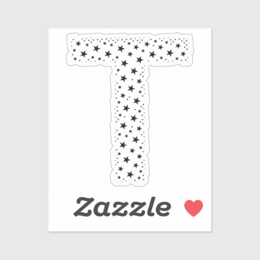 LETTERS MADE OF BLACK STARS STICKER (Vel)