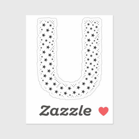 LETTERS MADE OF BLACK STARS STICKER (Vel)