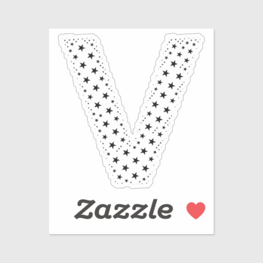LETTERS MADE OF BLACK STARS STICKER (Vel)