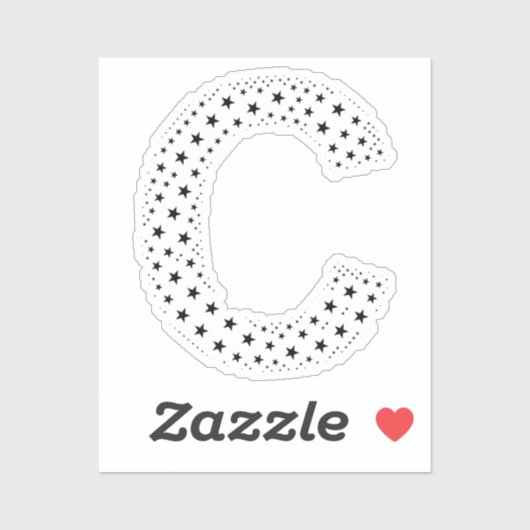 LETTERS MADE OF BLACK STARS STICKER (Vel)