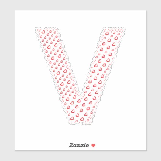 LETTERS MADE UP OF HEARTS STICKER (Vel)