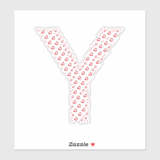 LETTERS MADE UP OF HEARTS STICKER (Vel)