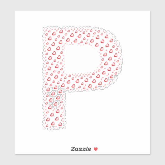 LETTERS MADE UP OF HEARTS STICKER (Vel)
