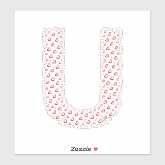 LETTERS MADE UP OF HEARTS STICKER (Vel)