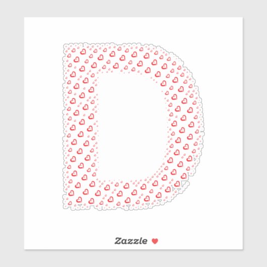 LETTERS MADE UP OF HEARTS STICKER (Vel)