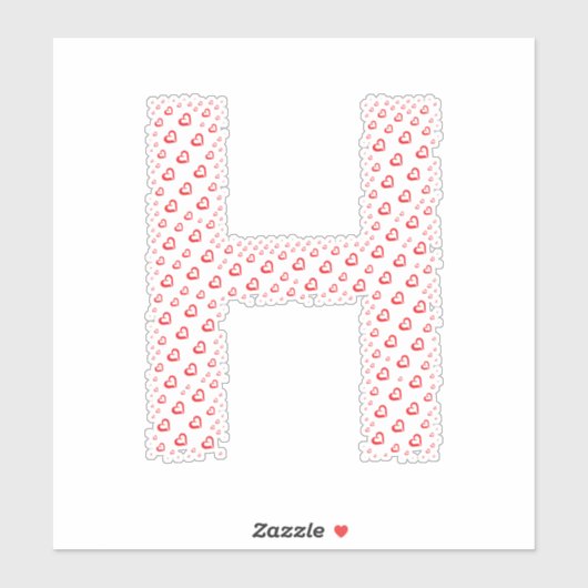 LETTERS MADE UP OF HEARTS STICKER (Vel)