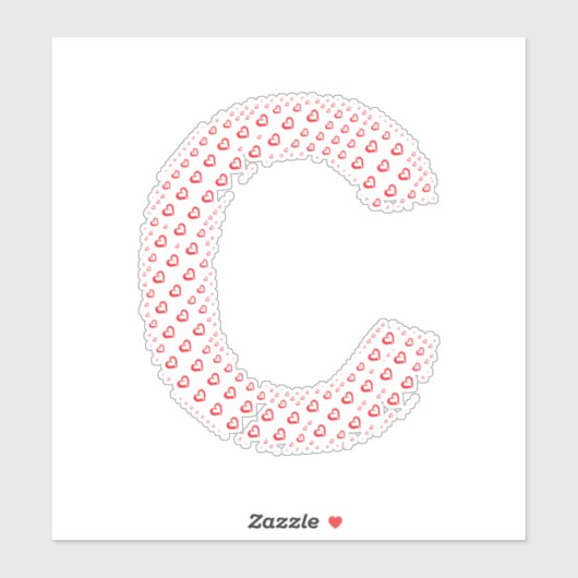 LETTERS MADE UP OF HEARTS STICKER (Vel)