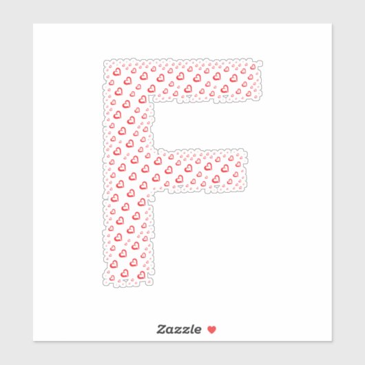 LETTERS MADE UP OF HEARTS STICKER (Vel)