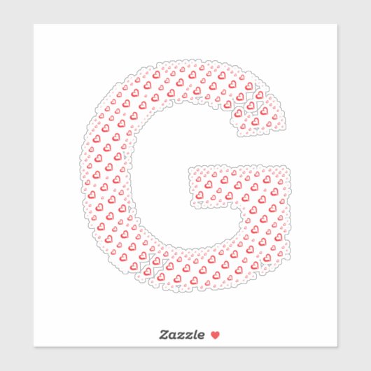 LETTERS MADE UP OF HEARTS STICKER (Vel)