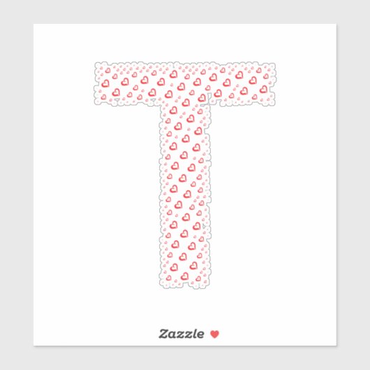 LETTERS MADE UP OF HEARTS STICKER (Vel)