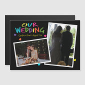 Letters met hart bruiloft herinneringen magnetisch (Voorkant / Achterkant)