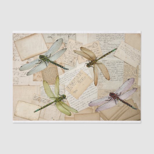 letters met libellen tissuepapier (Voorkant)